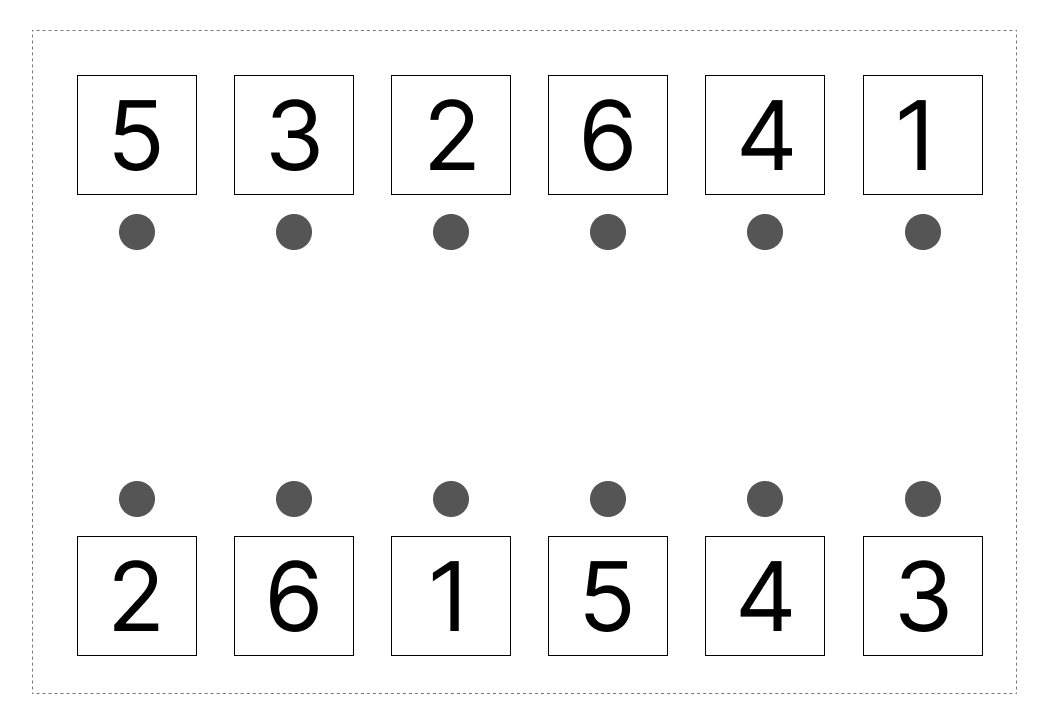 7はいくつといくつ - 3 [ 1 ] 7に なる かずを せんで むすびましょう。の図