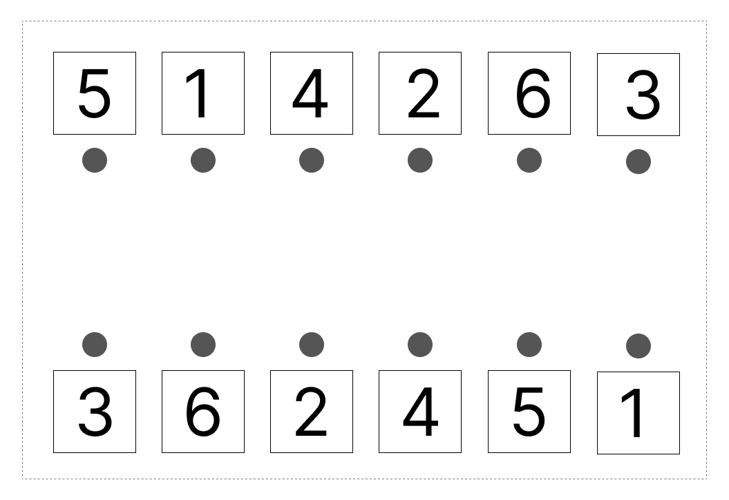 7はいくつといくつ - 3 [ 1 ] 7に なる かずを せんで むすびましょう。の図