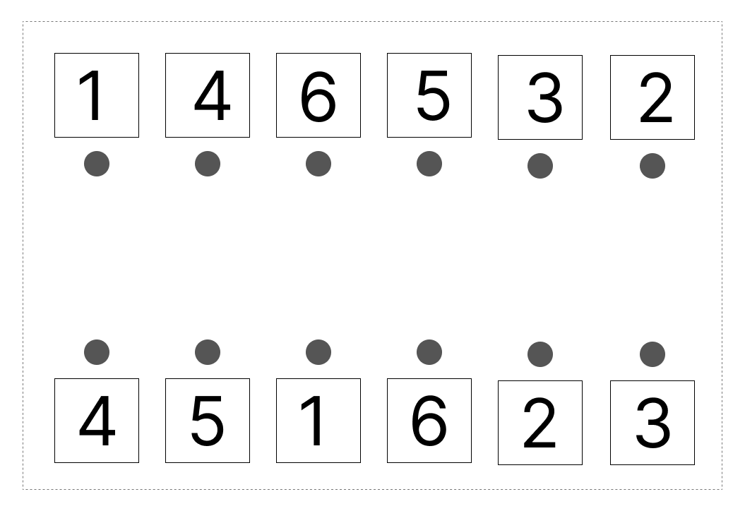 7はいくつといくつ - 3 [ 1 ] 7に なる かずを せんで むすびましょう。の図