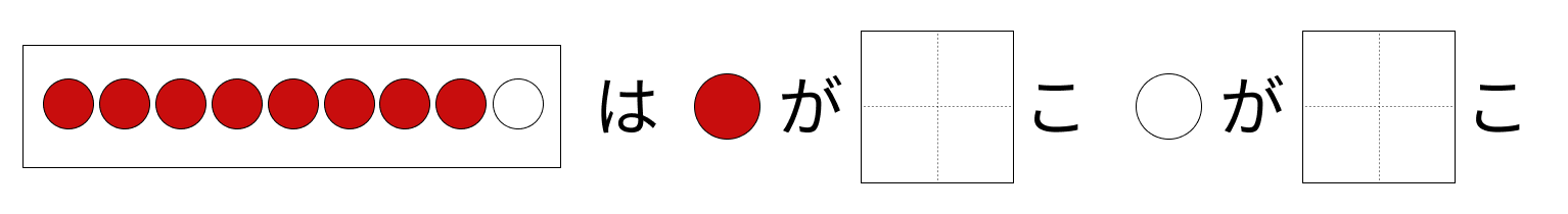 9はいくつといくつ - 1 [ 1 ] しかくに かずを かきましょう。の図