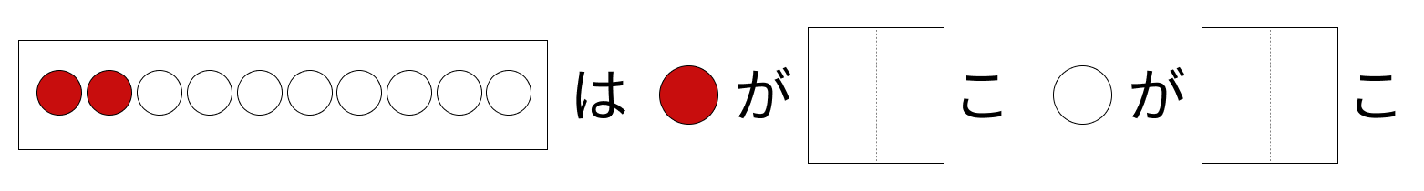 10はいくつといくつ - 1 [ 1 ] しかくに かずを かきましょう。の図