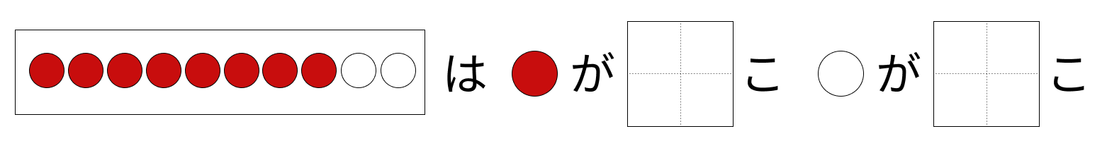 10はいくつといくつ - 1 [ 1 ] しかくに かずを かきましょう。の図