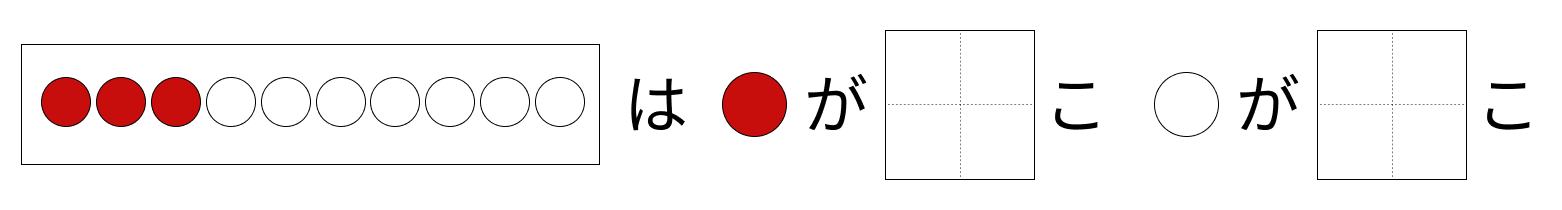 10はいくつといくつ - 1 [ 1 ] しかくに かずを かきましょう。の図