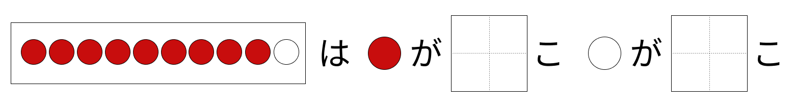 10はいくつといくつ - 1 [ 1 ] しかくに かずを かきましょう。の図