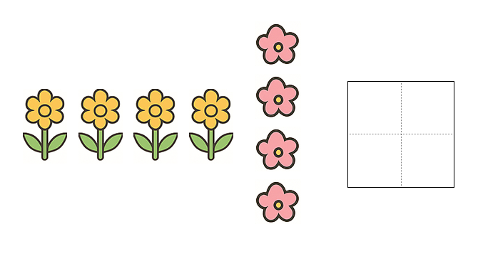 6から10までの数字 - 2 [ 1 ] かずを かぞえて すうじを かきましょう。の図