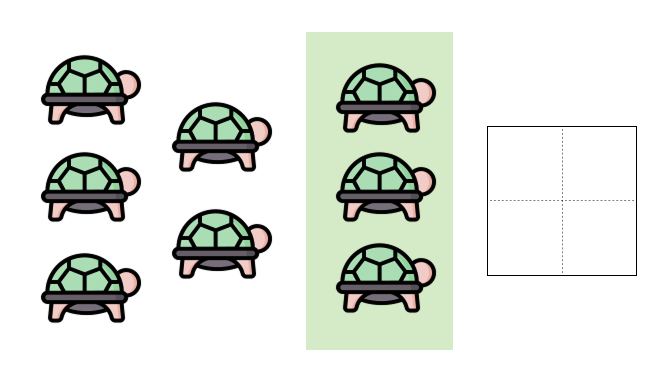 6から10までの数字 - 2 [ 1 ] かずを かぞえて すうじを かきましょう。の図