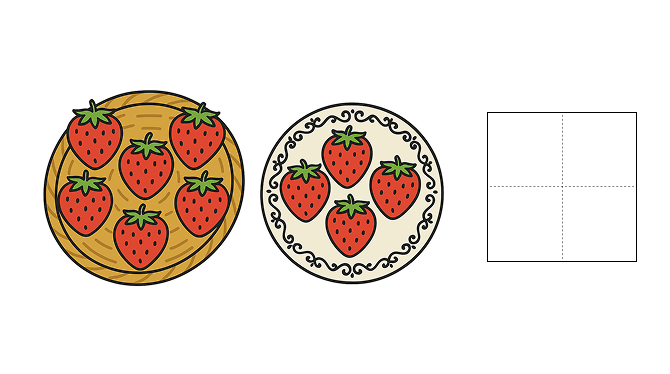 6から10までの数字 - 2 [ 1 ] かずを かぞえて すうじを かきましょう。の図