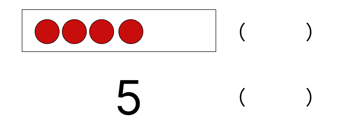 数の大きさを比較 [ 1 ] かずが おおきい ほうに まるを つけましょう。の図