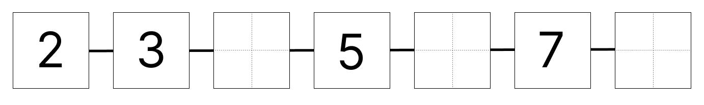 1から10までの数字 [ 1 ] しかくに すうじを かきましょう。の図