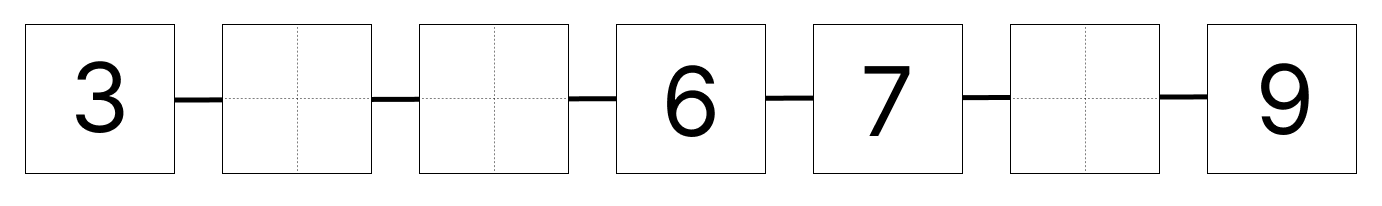 1から10までの数字 [ 1 ] しかくに すうじを かきましょう。の図