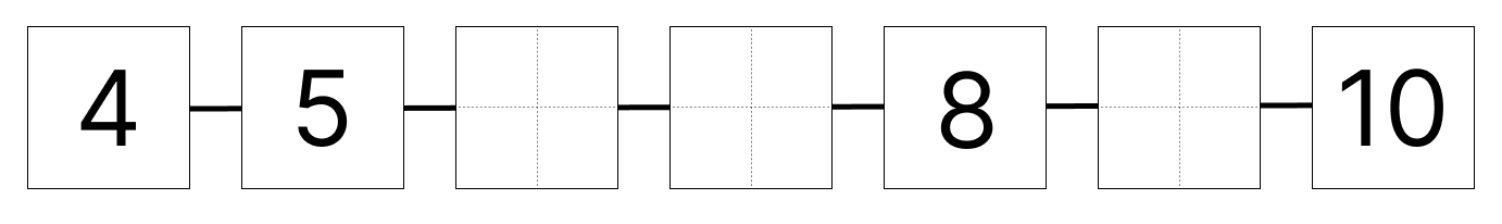 1から10までの数字 [ 1 ] しかくに すうじを かきましょう。の図