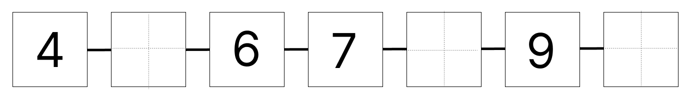 1から10までの数字 [ 1 ] しかくに すうじを かきましょう。の図