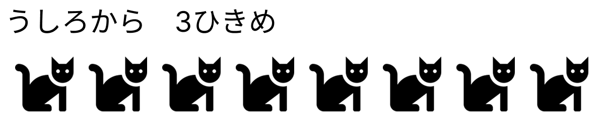 後ろから何番目 [ 1 ] せんで かこんでください。の図