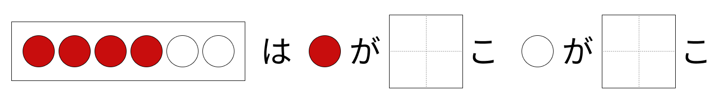6はいくつといくつ - 1 [ 1 ] しかくに かずを かきましょう。の図