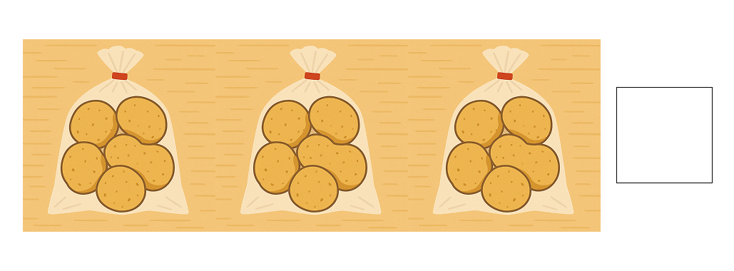 10といくつで考える - 1 [ 1 ] かずを かぞえて しかくに すうじを かきましょう。の図