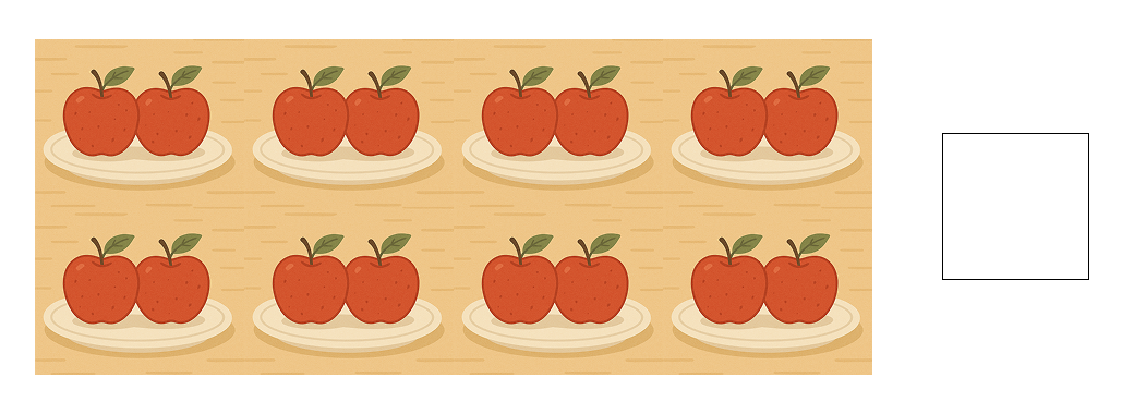 10といくつで考える - 1 [ 1 ] かずを かぞえて しかくに すうじを かきましょう。の図