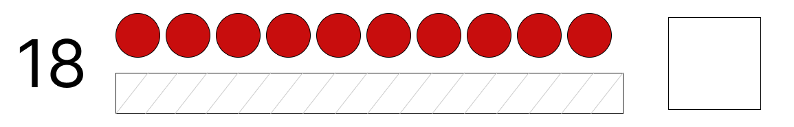 10といくつで考える - 2 [ 1 ] かくれて いる かずは いくつですか。の図