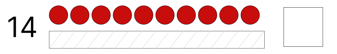 10といくつで考える - 2 [ 1 ] かくれて いる かずは いくつですか。の図