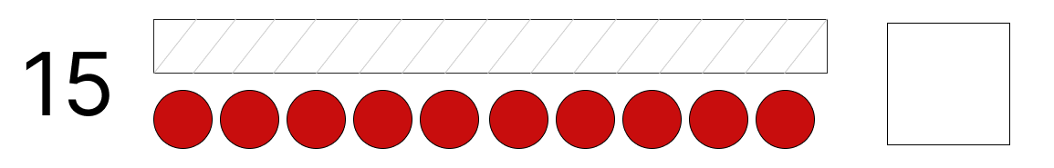 10といくつで考える - 2 [ 1 ] かくれて いる かずは いくつですか。の図