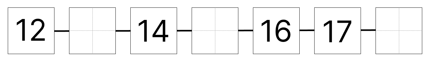 20までの数字 [ 2 ] しかくに すうじを かきましょう。の図