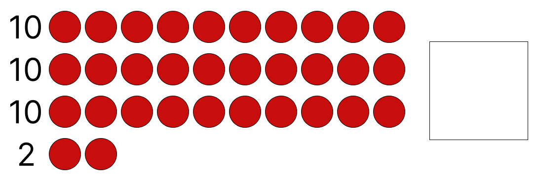 20より大きい数 [ 1 ] かずを かぞえて しかくに すうじを かきましょう。の図