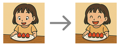 足し算の式と答え - 3 [ 1 ] ぶんしょうを よんで たしざんの しきと こたえを かきましょう。の図