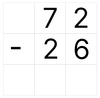 筆算で繰り下がりの引き算 [ 1 ] ひっ算で ひき算を しましょう。の図