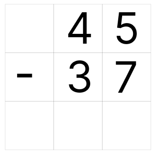 筆算で繰り下がりの引き算 [ 1 ] ひっ算で ひき算を しましょう。の図