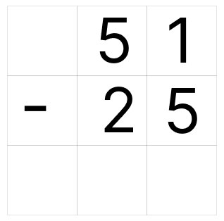 筆算で繰り下がりの引き算 [ 1 ] ひっ算で ひき算を しましょう。の図