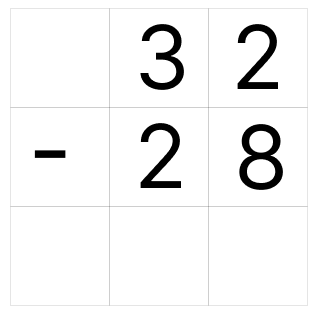 筆算で繰り下がりの引き算 [ 1 ] ひっ算で ひき算を しましょう。の図