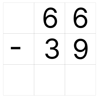 筆算で繰り下がりの引き算 [ 1 ] ひっ算で ひき算を しましょう。の図