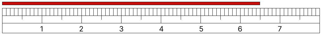異なる単位（cm,mm）で表す [ 1 ] 線の 長さを はかりましょう。の図