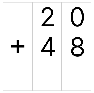 筆算で足し算 - 1 [ 1 ] ひっ算で たし算を しましょう。の図