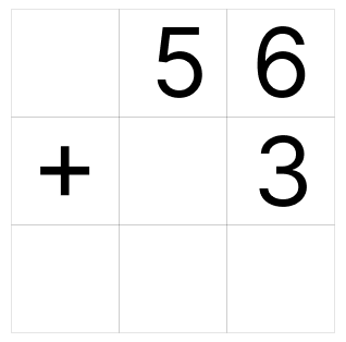 筆算で足し算 - 1 [ 1 ] ひっ算で たし算を しましょう。の図