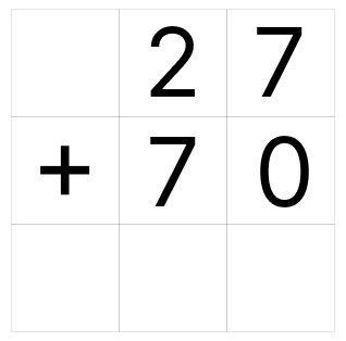 筆算で足し算 - 1 [ 1 ] ひっ算で たし算を しましょう。の図