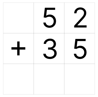 筆算で足し算 - 1 [ 1 ] ひっ算で たし算を しましょう。の図