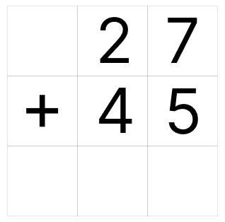 筆算で繰り上がりの足し算 [ 1 ] ひっ算で たし算を しましょう。の図