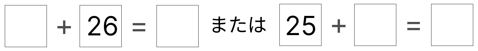 足し算の順番を入れ替える [ 1 ] ぶんしょうを よんで しきと 答えを かきましょう。の図