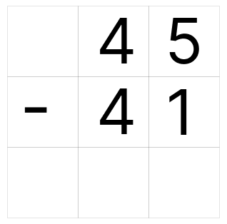 筆算で引き算 - 1 [ 1 ] ひっ算で ひき算を しましょう。の図
