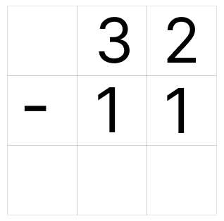 筆算で引き算 - 1 [ 1 ] ひっ算で ひき算を しましょう。の図