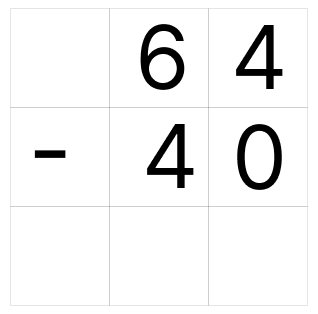 筆算で引き算 - 1 [ 1 ] ひっ算で ひき算を しましょう。の図