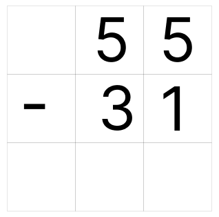 筆算で引き算 - 1 [ 1 ] ひっ算で ひき算を しましょう。の図