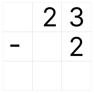 筆算で引き算 - 1 [ 1 ] ひっ算で ひき算を しましょう。の図