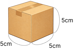 立方体、直方体の特徴 [ 2 ] ダンボールの はこを みて 答えましょう。の図