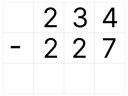 3桁以上の足し算と引き算 [ 1 ] ひっ算でたし算とひき算をしましょう。の図