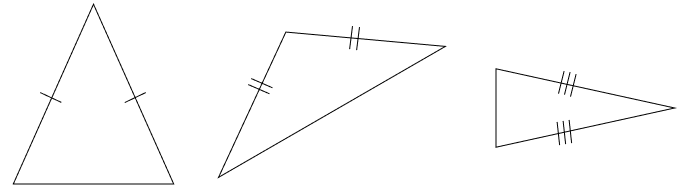 二等辺三角形と正三角形 [ 1 ] 三角形について答えましょう。の図