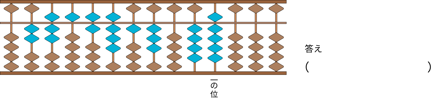 そろばんで大きい数を計算 [ 1 ] そろばんは、いくつを表していますか。の図