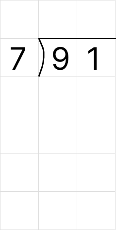 筆算で割り算 [ 1 ] 筆算でわり算をしましょう。の図