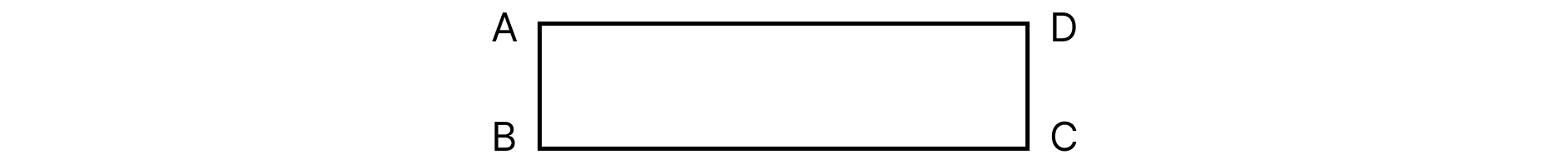 垂直な直線を引く [ 4 ] 四角形ABCDは長方形です。四角にあてはまる文字を書きましょう。の図